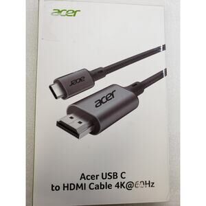 acer USB C to HDMI Cable for Home Office 6.6FT (4K@60Hz), Thunderbolt 4/3 Compt.